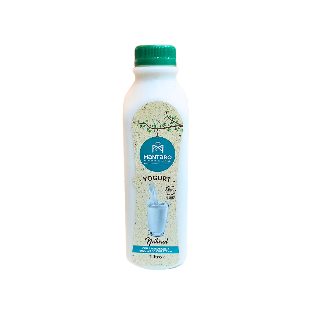 Yogurt natural con probioticos y stevia 1L Mantaro