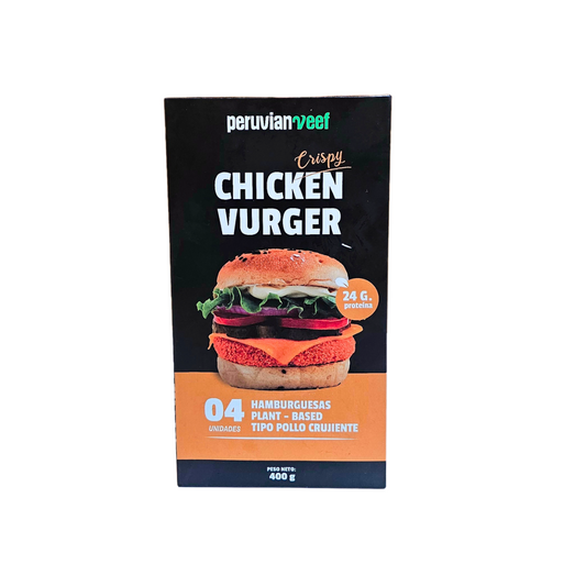 Crispy chicken vurger 4und Peruvian veef