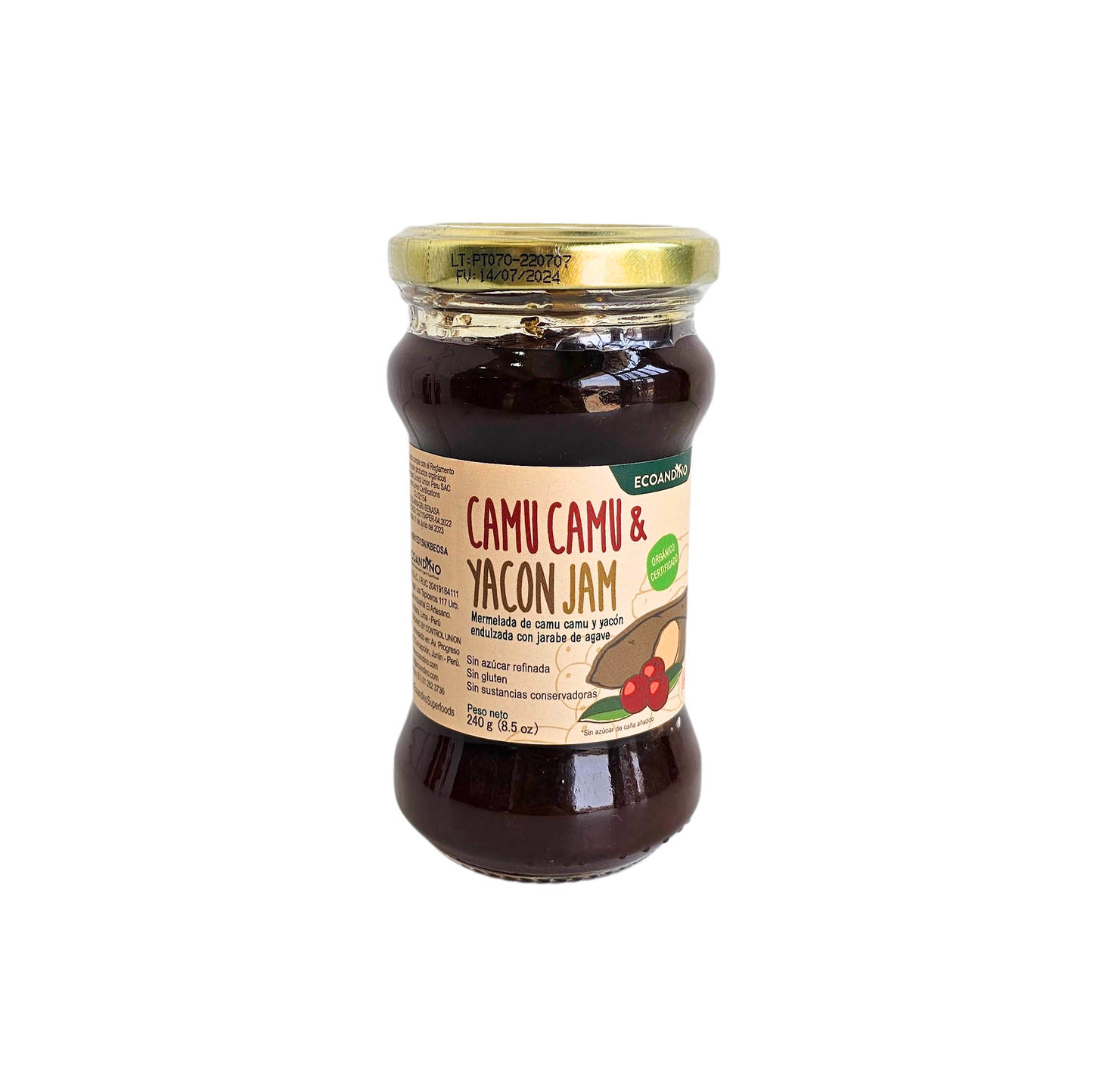 Mermelada de camu camu y yacón 240g Ecoandino