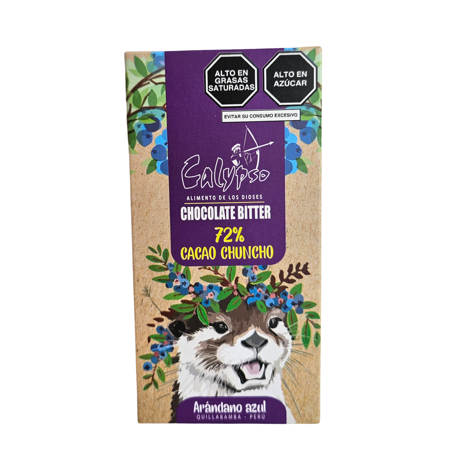 Chocolate bitter 72% cacao con arándano azul 50g Calypso