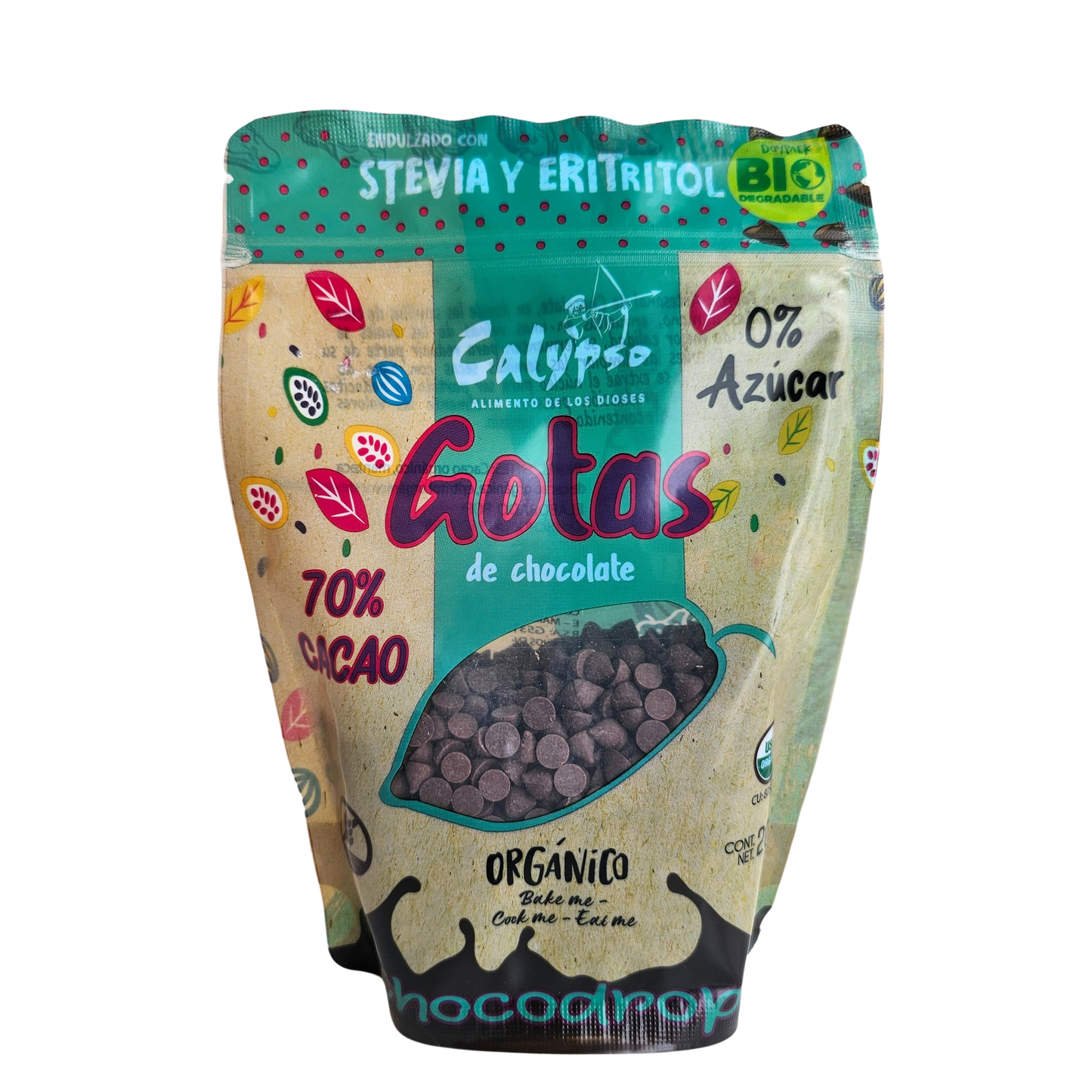 Gotas 70% cacao sin azúcar 200g Calypso