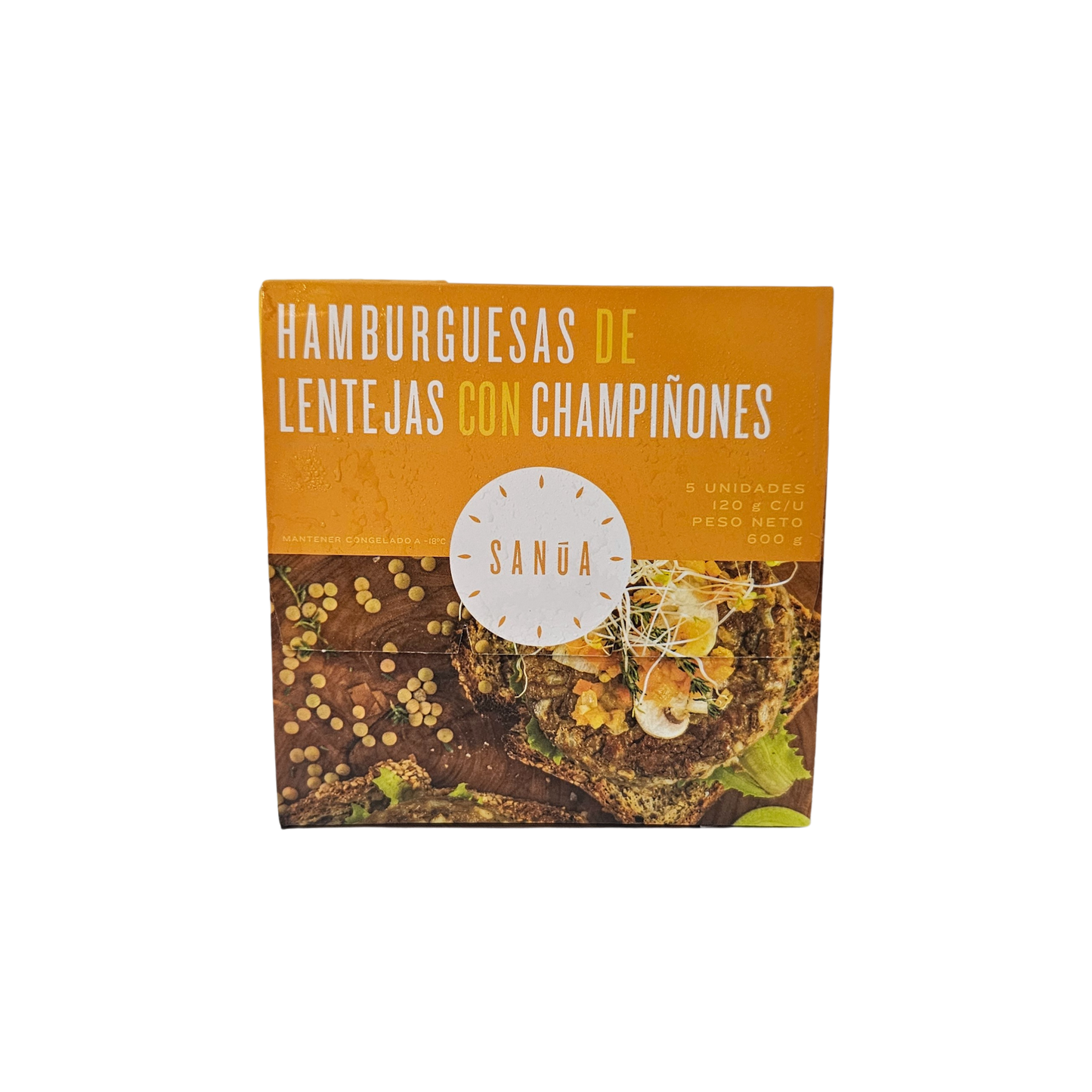 Hamburguesas de lentejas con champiñones 600gr Sanua