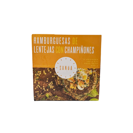 Hamburguesas de lentejas con champiñones 600gr Sanua