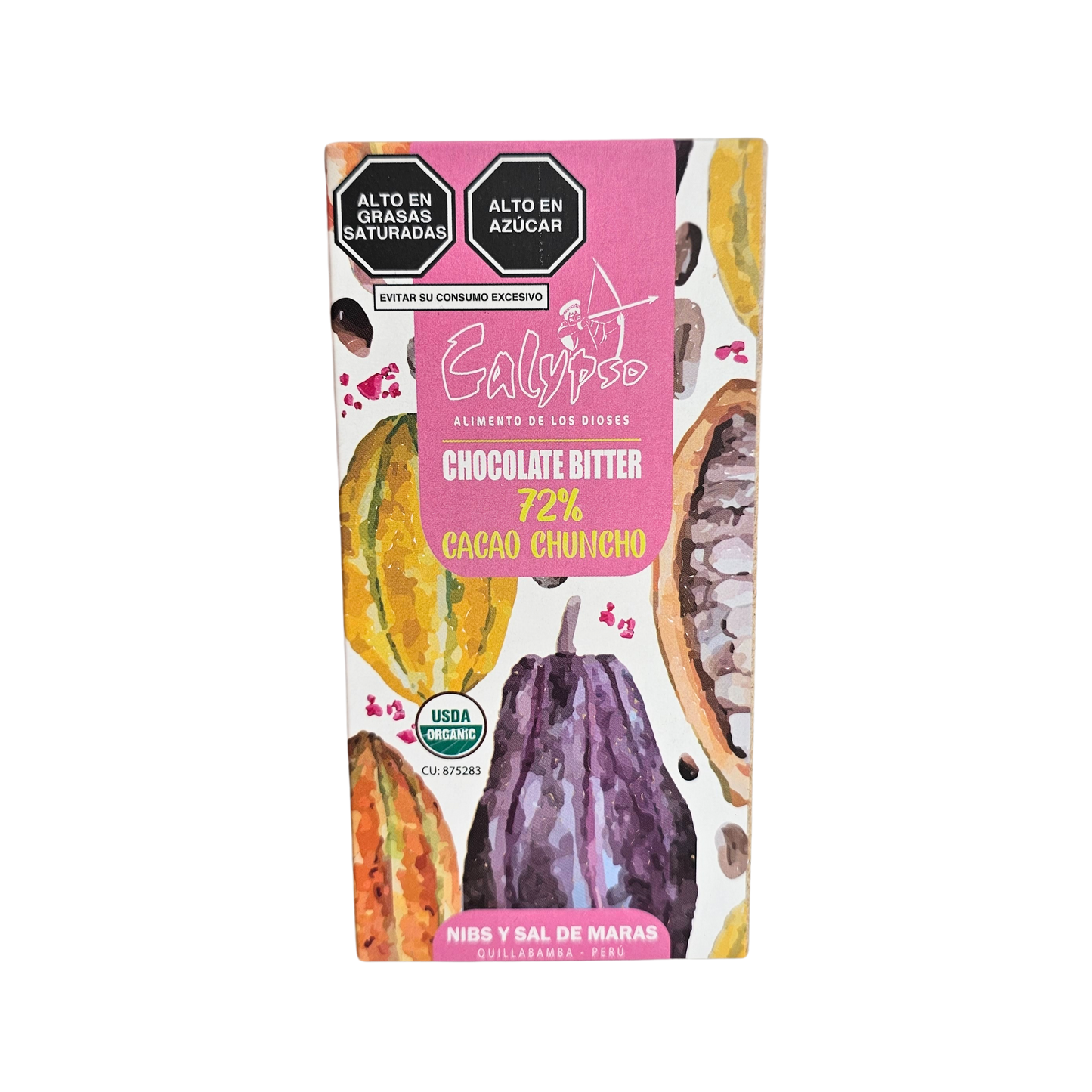 Chocolate bitter 72% cacao con sal de maras 50g Calypso