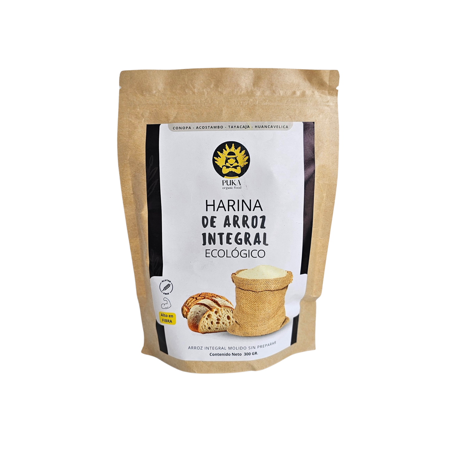 Harina de arroz integral ecologico 300gr Puka