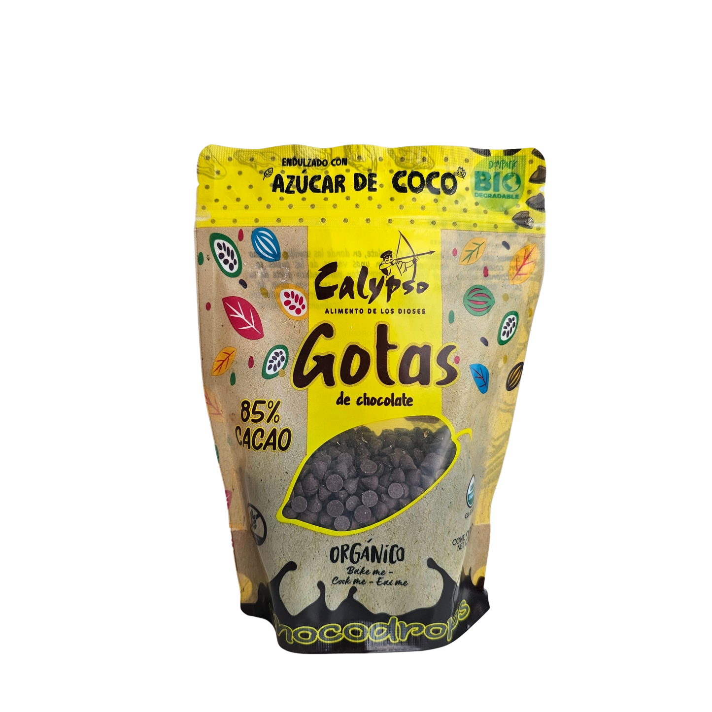 Gotas 85% c/ azucar de coco 200g Calypso