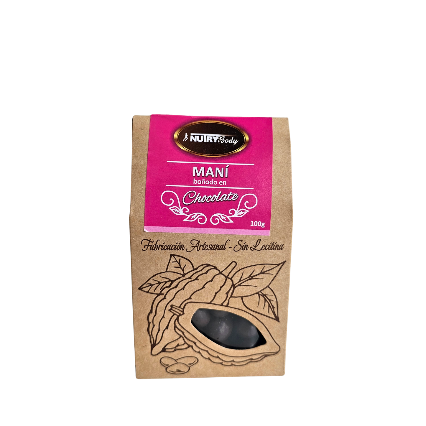 Maní bañado en chocolate 100g Nutry Body