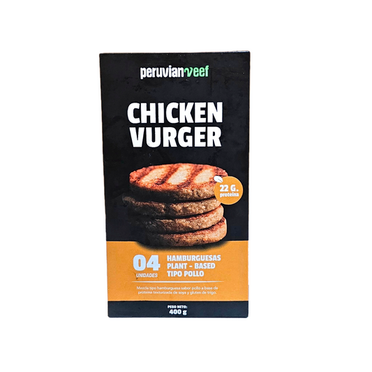 chicken vurger 4und Peruvian veef