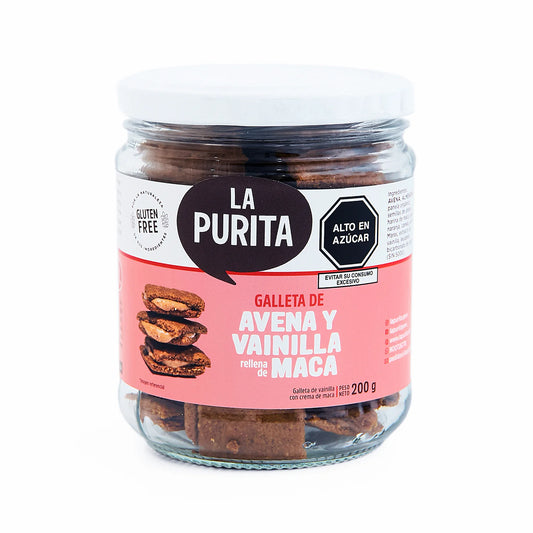 GALLETAS DE AVENA VAINILLA RELLENAS DE MACA 200G LA PURITA