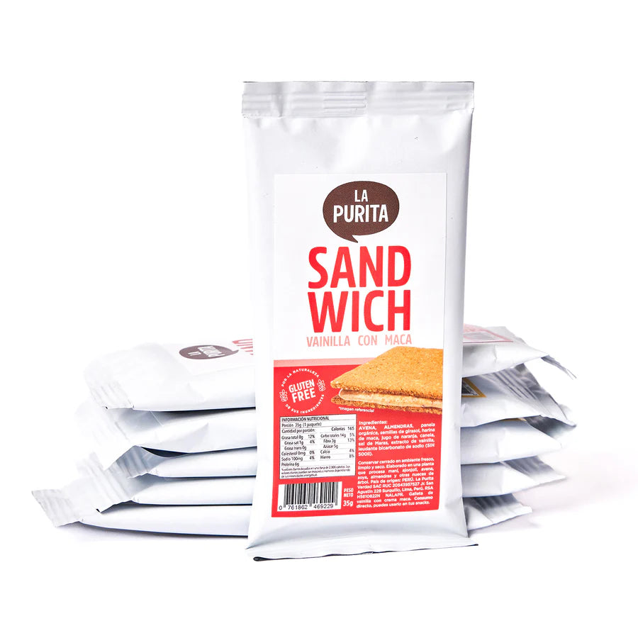 GALLETON DE AVENA Y VAINILLA RELLENAS DE MACA 35G LA PURITA
