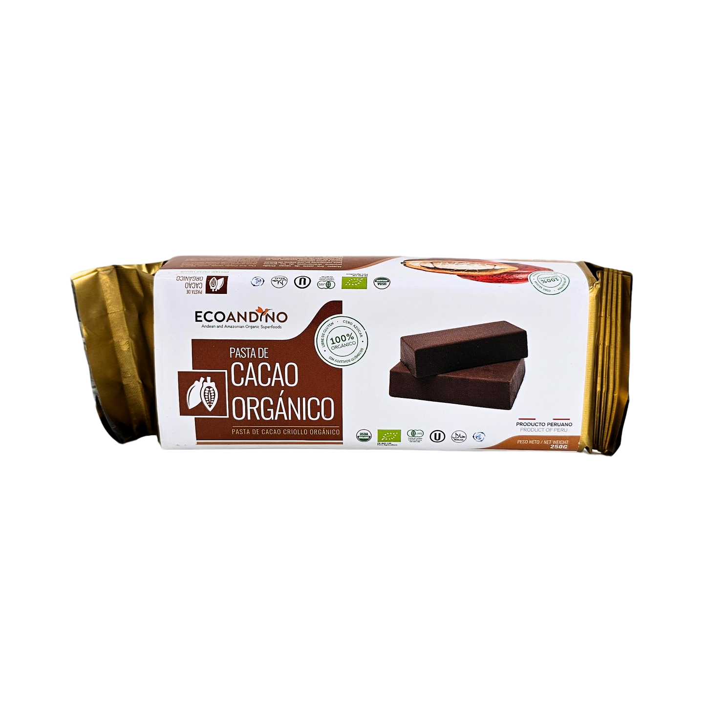 Pasta de cacao orgánico 250g Ecoandino
