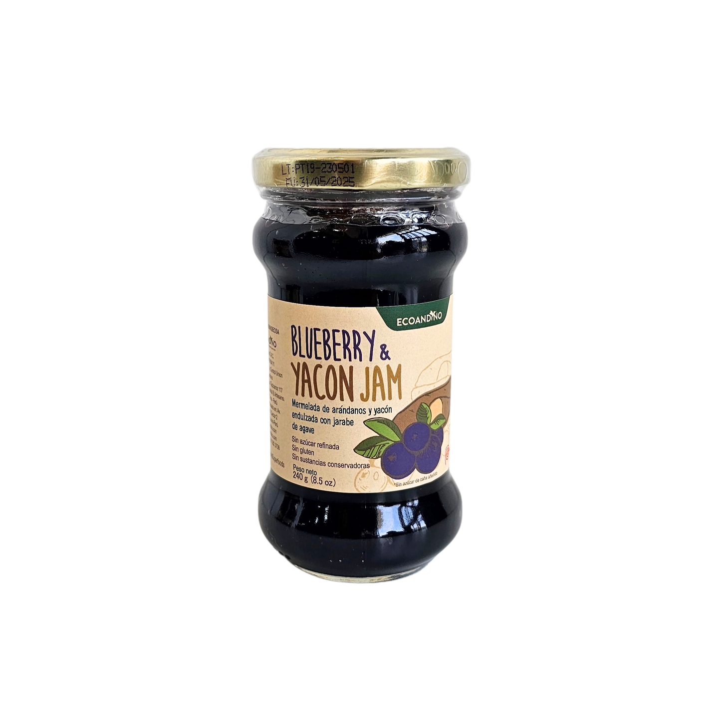 Mermelada de arandanos y yacón 240g Ecoandino