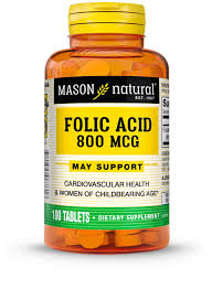 ACIDO FOLICO 800MCG 100TAB MASON NATURAL