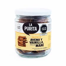 GALLETAS DE AVENA Y VAINILLA RELLENAS DE MANI 200GR LA PURITA