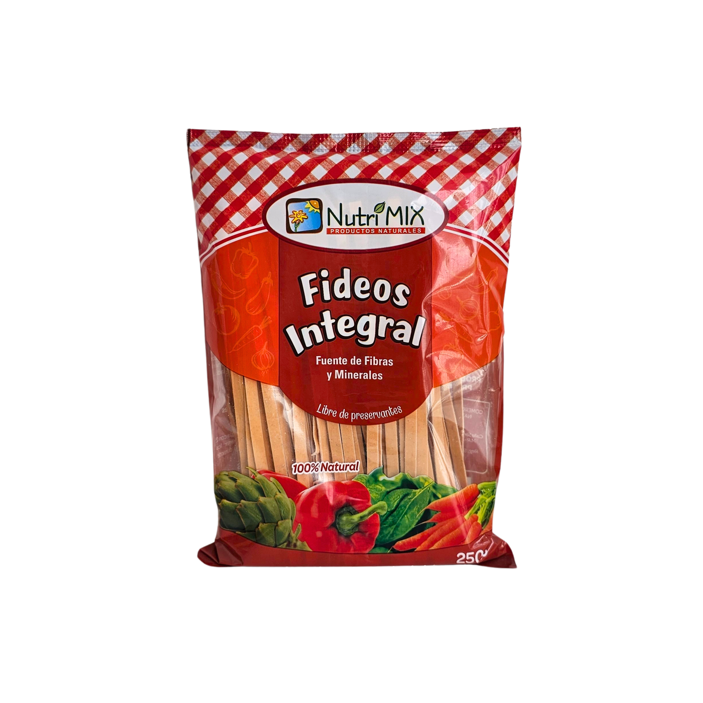 Fideo integral pimiento 250gr Nutrimix