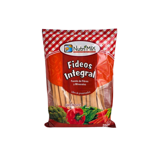 Fideo integral pimiento 250gr Nutrimix