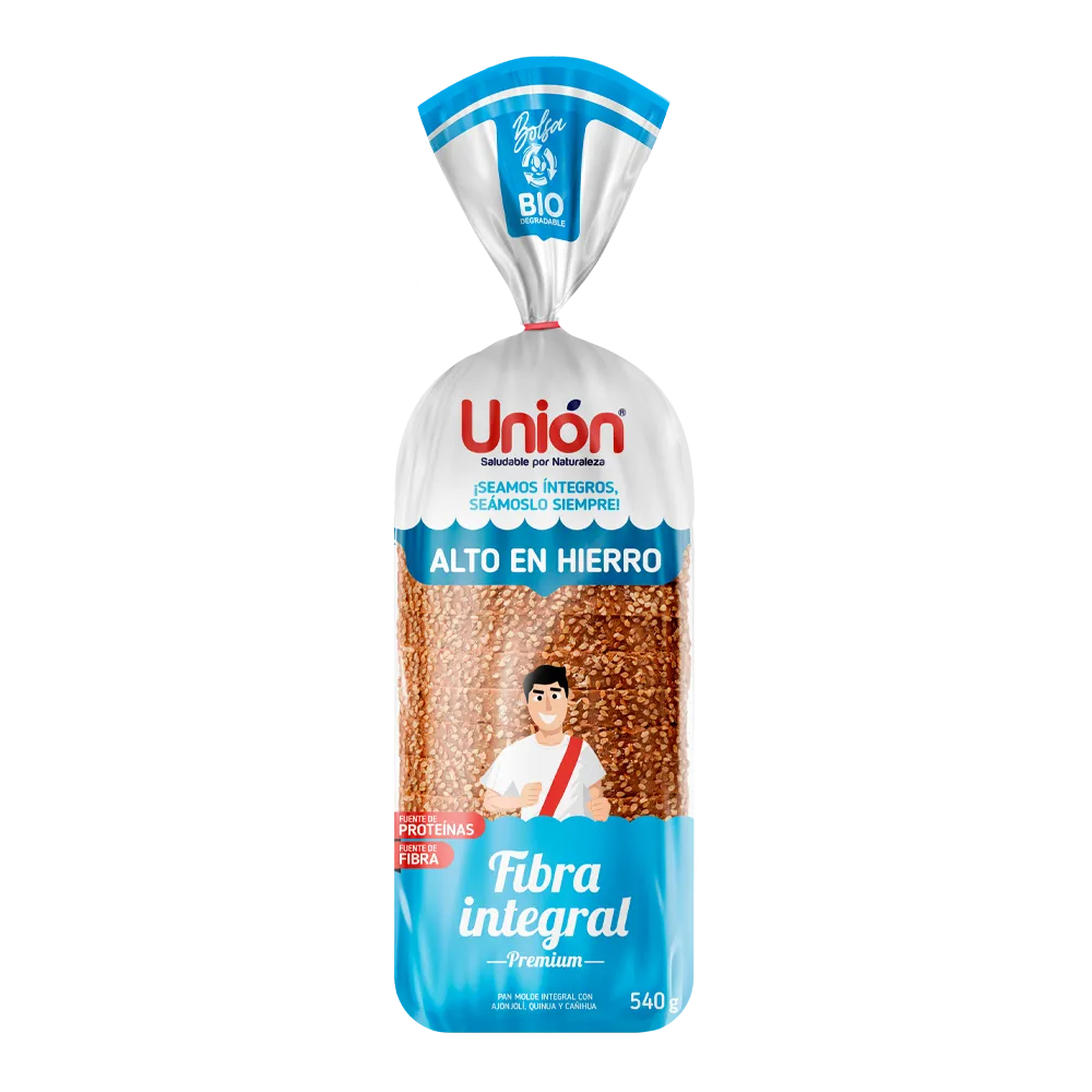 Pan fibra integral premium 540gr. Unión