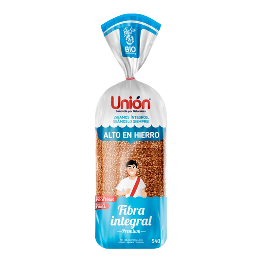 Pan fibra integral premium 540gr. Unión