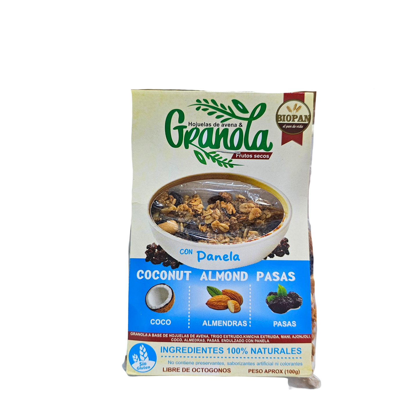 Granola con panela 100 gr. Bio Pan