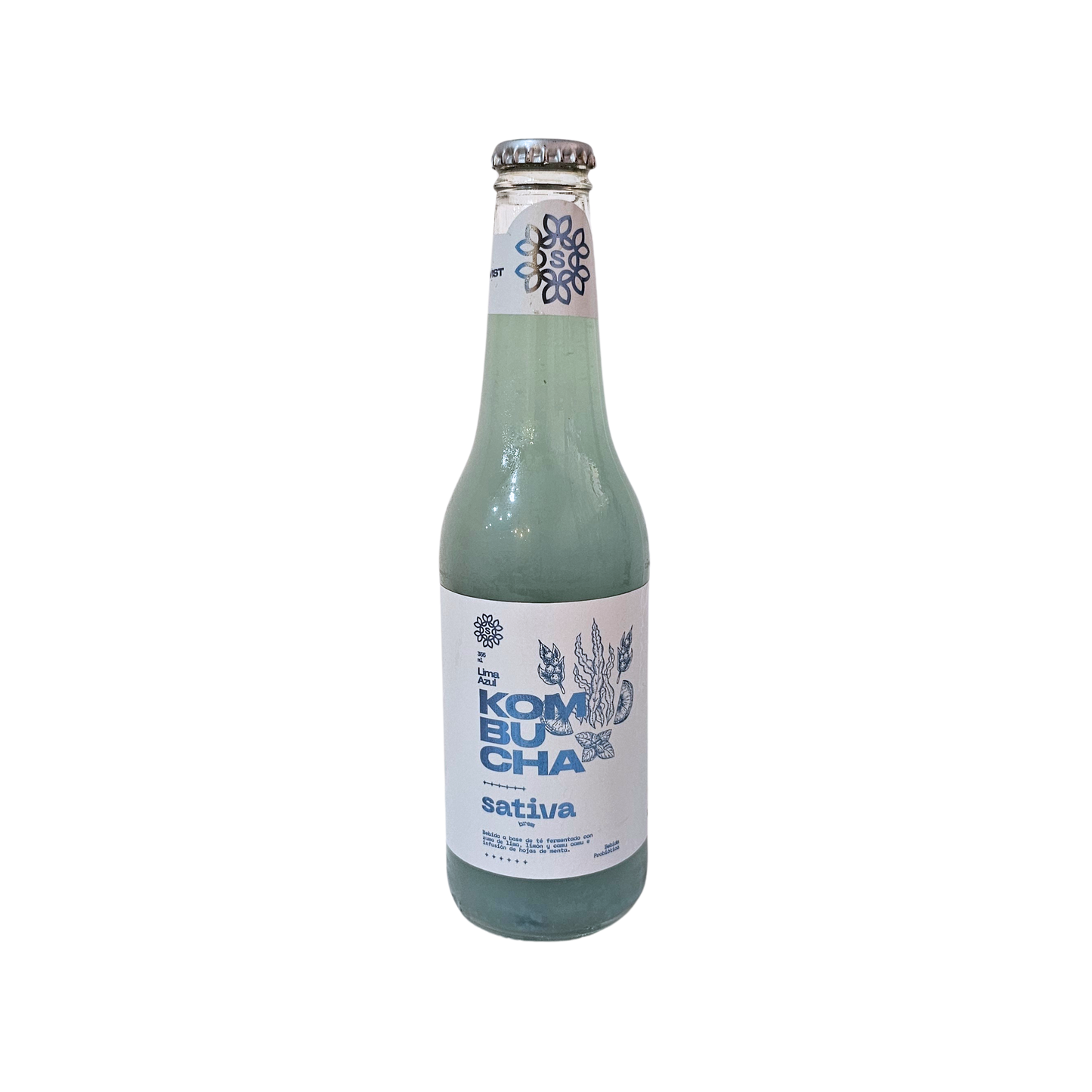 Kombucha lima azul 355ml Sativa