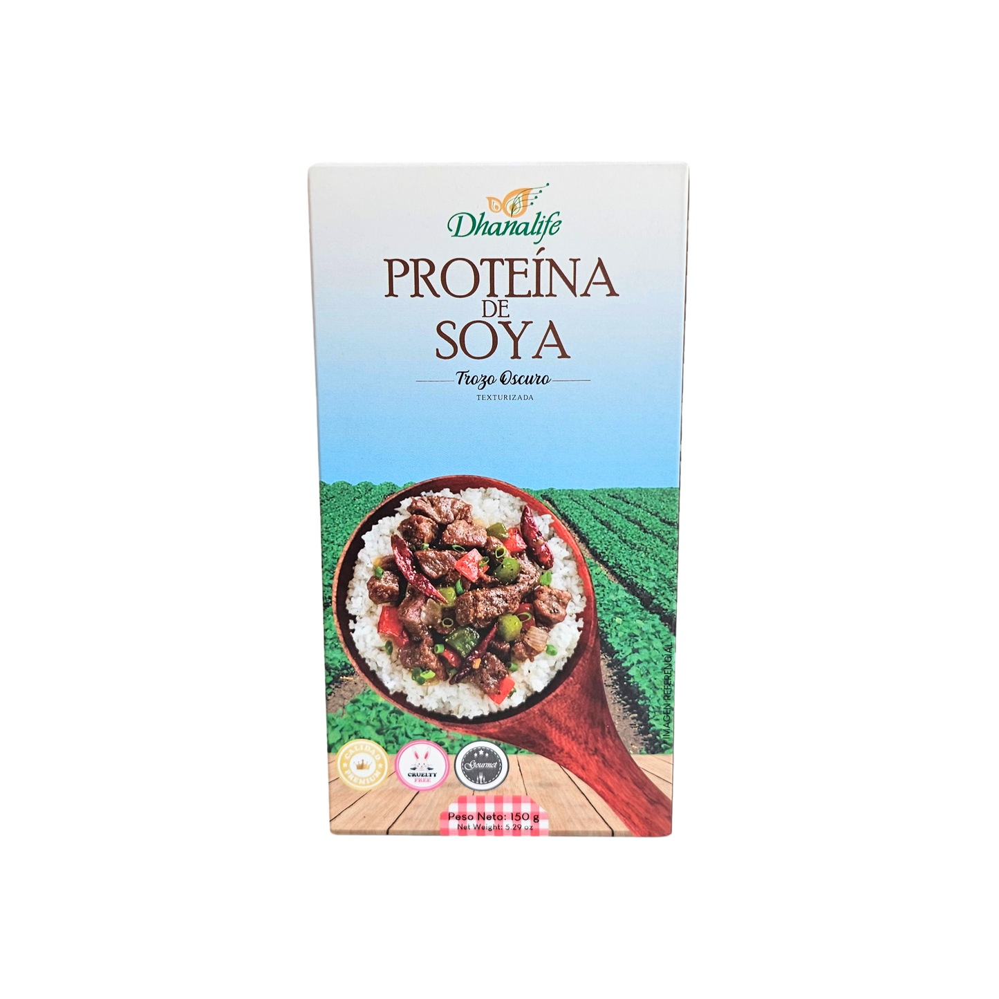 Proteína de soya trozo oscuro 150g Dhanalife