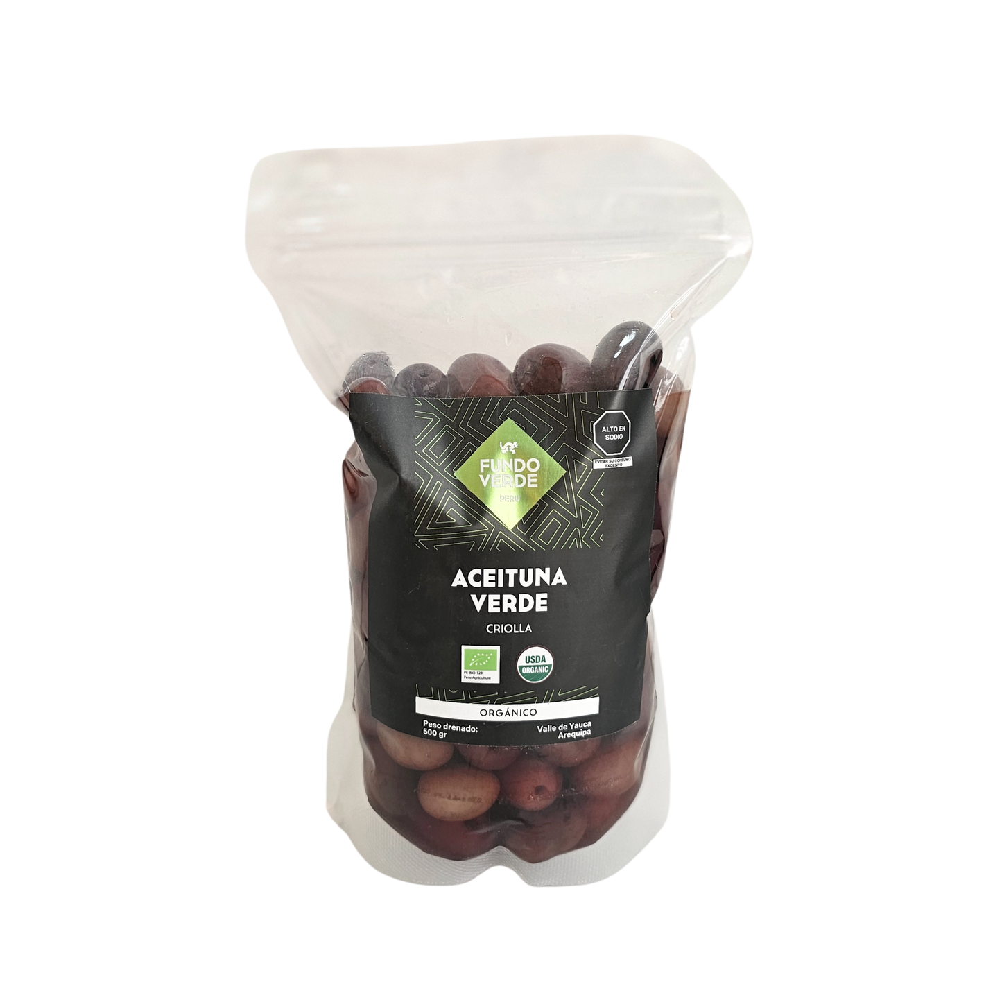 Aceitunas verdes 500g Fundo Verde