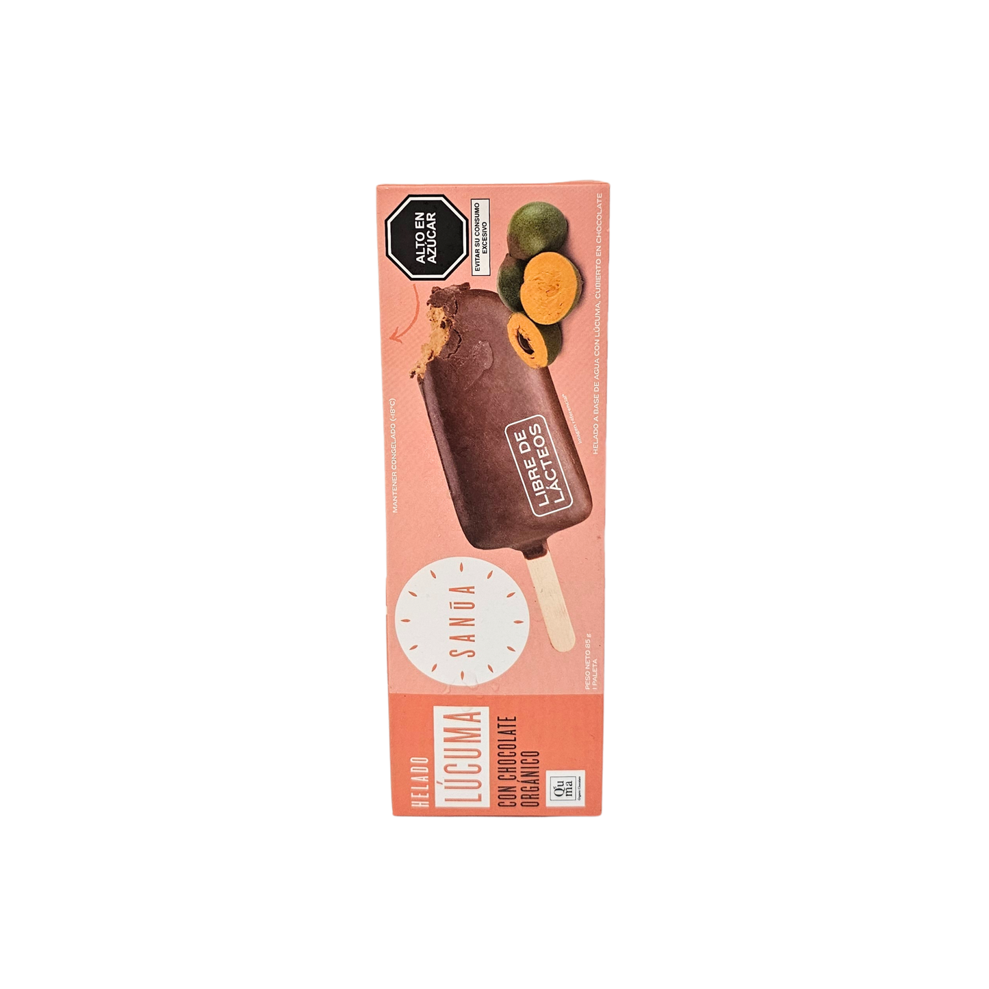 Paleta lúcuma con chocolate Sanua