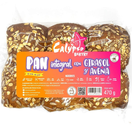 Pan integral con girasol y avena 470 gr. Calypso
