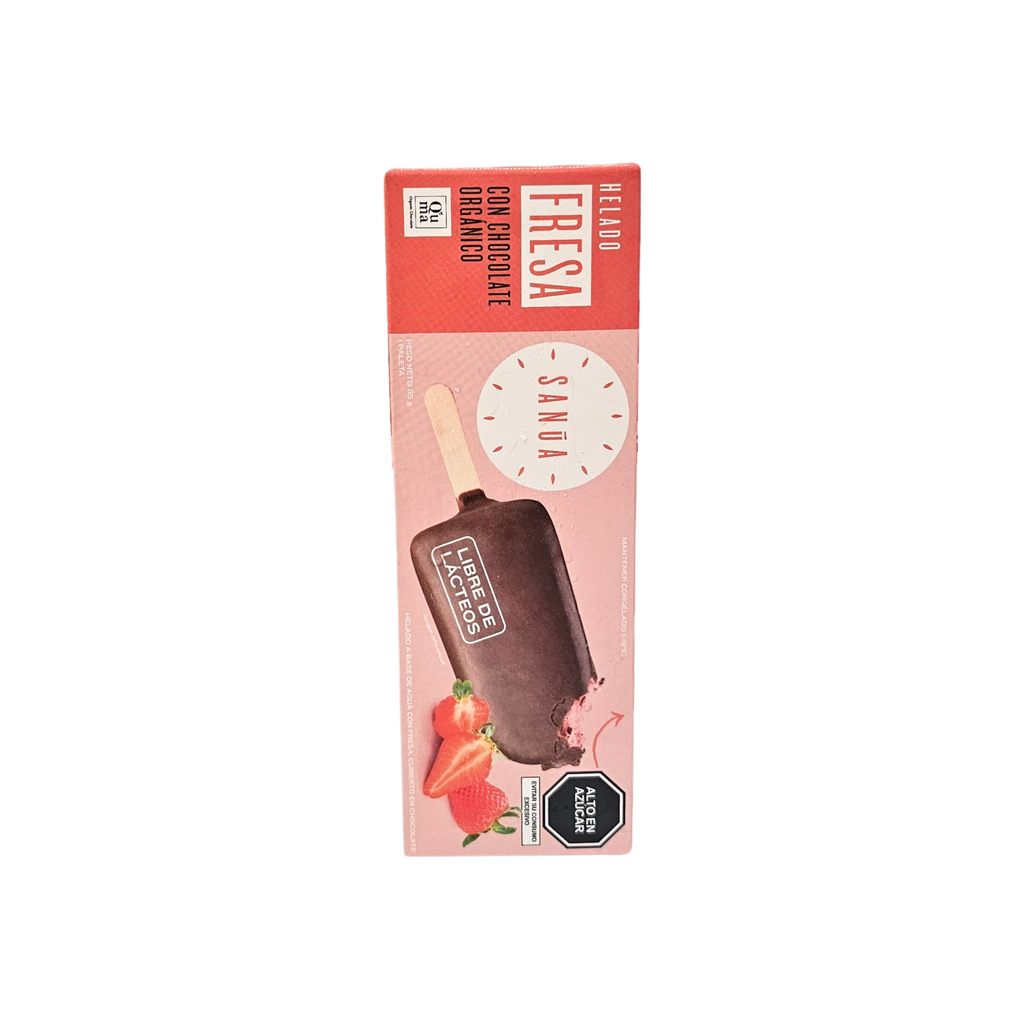 Paleta de fresa con chocolate Sanua