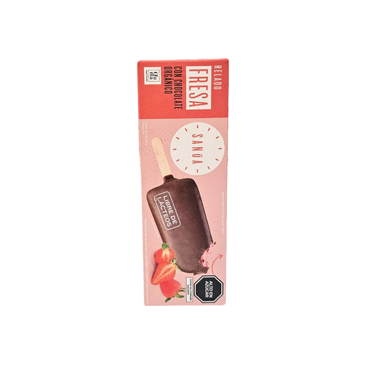 Paleta de fresa con chocolate Sanua