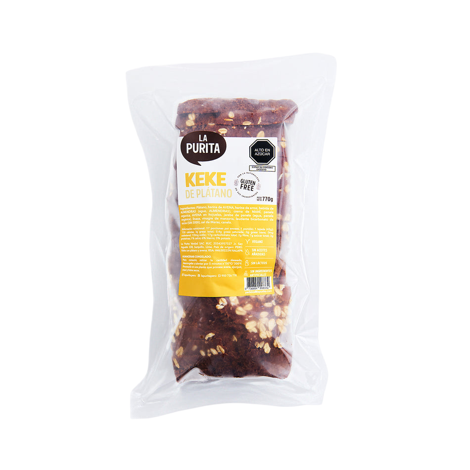 KEKE DE PLATANO SIN GLUTEN 770GR LA PURITA