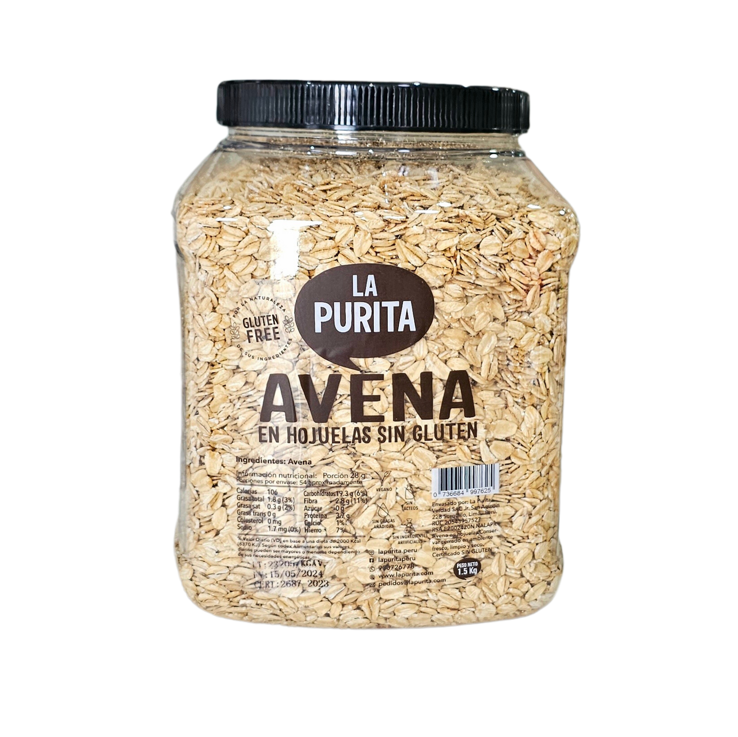 Hojuelas de avena 1.5 Kg La Purita