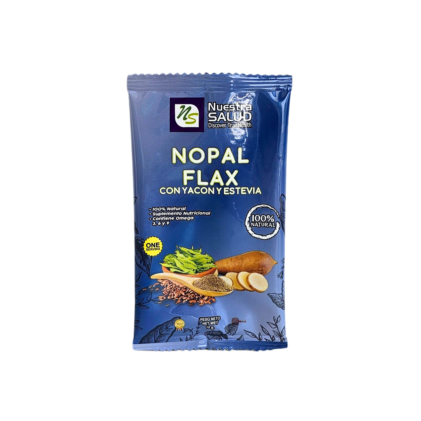 Nopal flax con yacon y stevia 10gr Nuestra salud