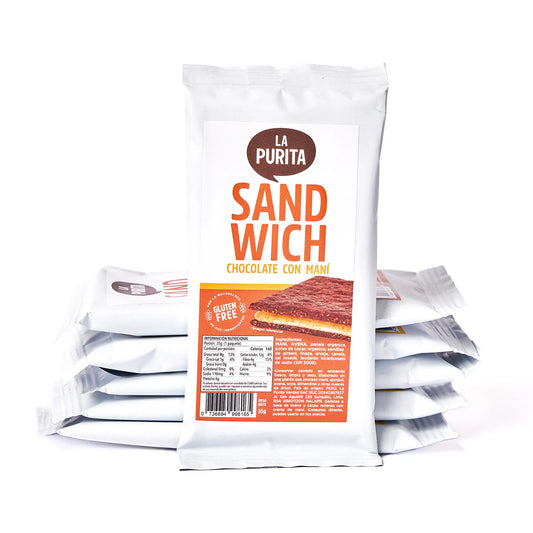 GALLETON DE CHOCOLATE RELLENO DE MANI 35G LA PURITA