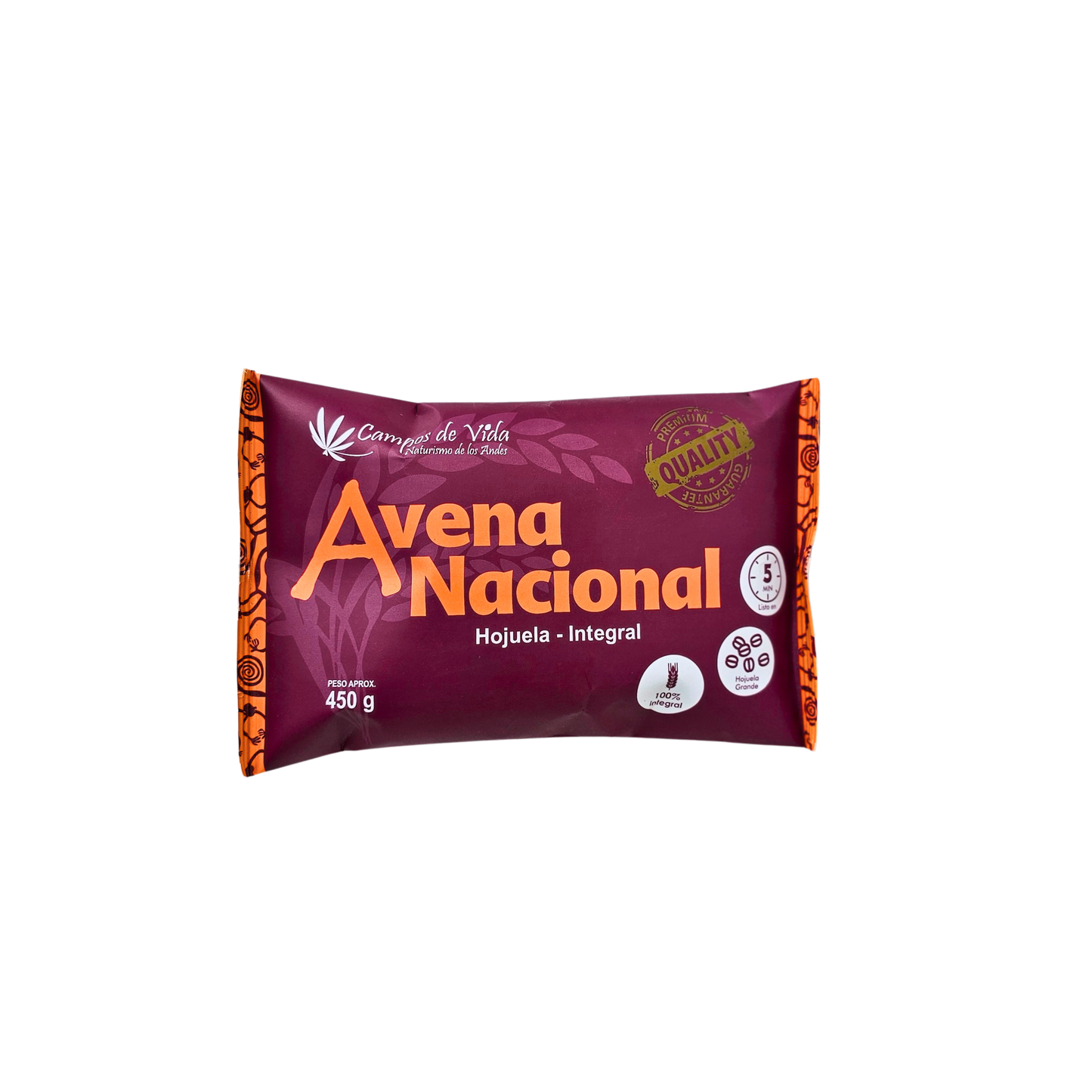 Hojuelas de avena integral 450gr Campos de vida