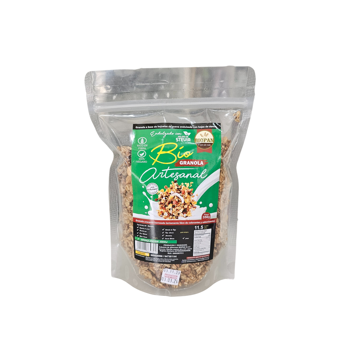 Granola con stevia 350g Bio Pan