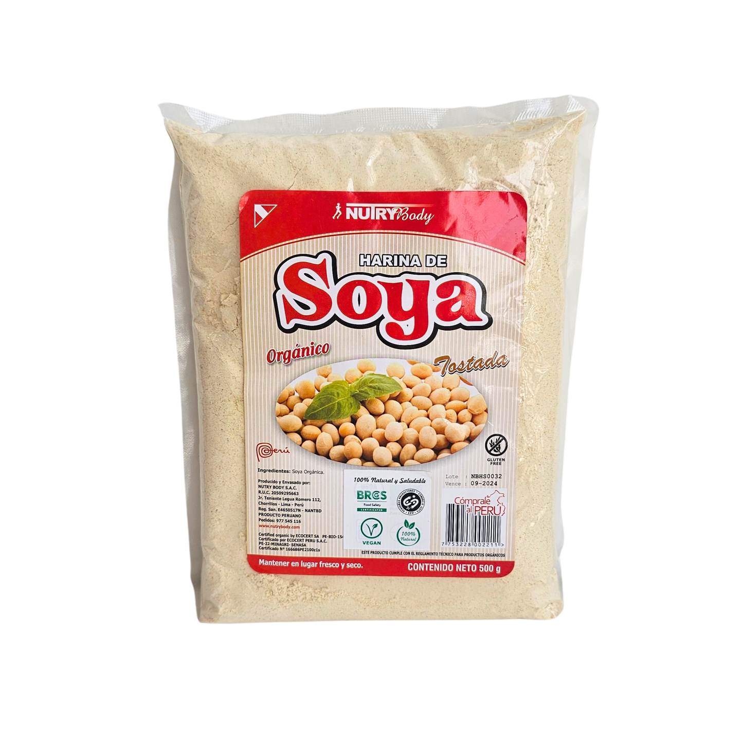 Harina de soya 500gr Nutrybody