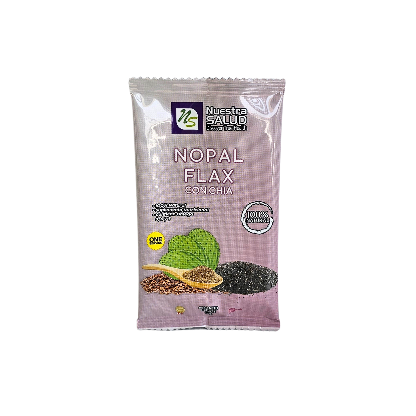 Nopal flax con chia 10gr  Nuestra salud