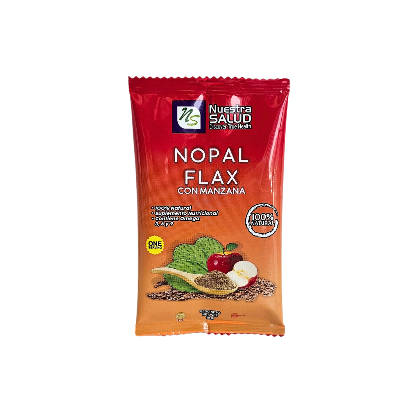 Nopal flax con manzana 10gr Nuestra salud
