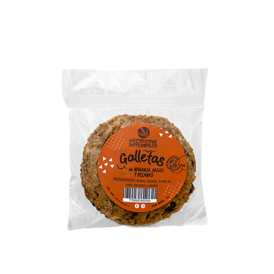 GALLETA DE AVENA, NARANJA, PASAS Y PECANAS 90G PECADITOS INTEGRALES
